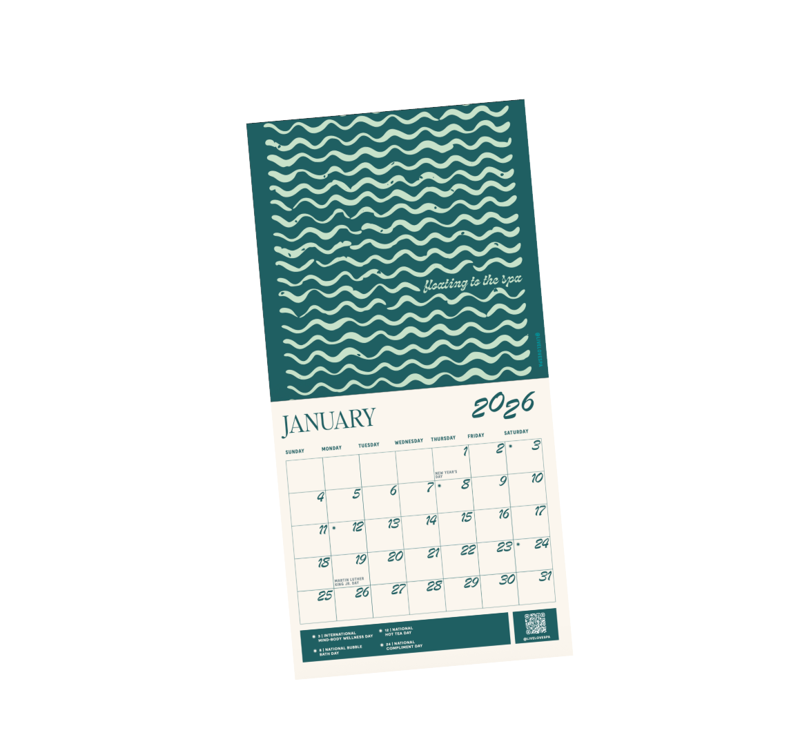 2026 Wellness Wall Calendar | Live Love Spa