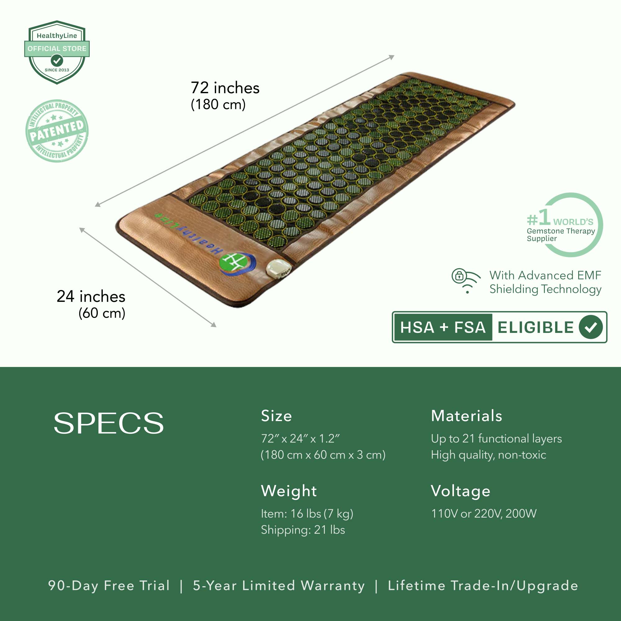 Mesh JT Mat Full 7224 Flexible InfraMat Pro® | HealthyLine