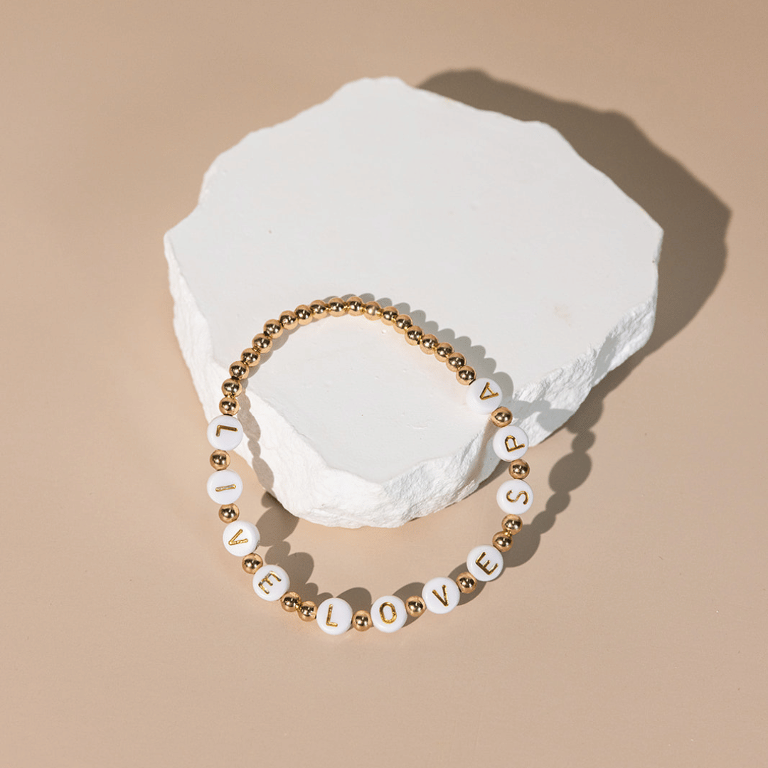 Wooden Beaded + Gold Bead 3 Bracelet Set - Live Love Spa | Lucky Owl