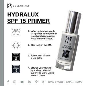 Hydralux SPF 15 Primer | Kindness Powered Skincare
