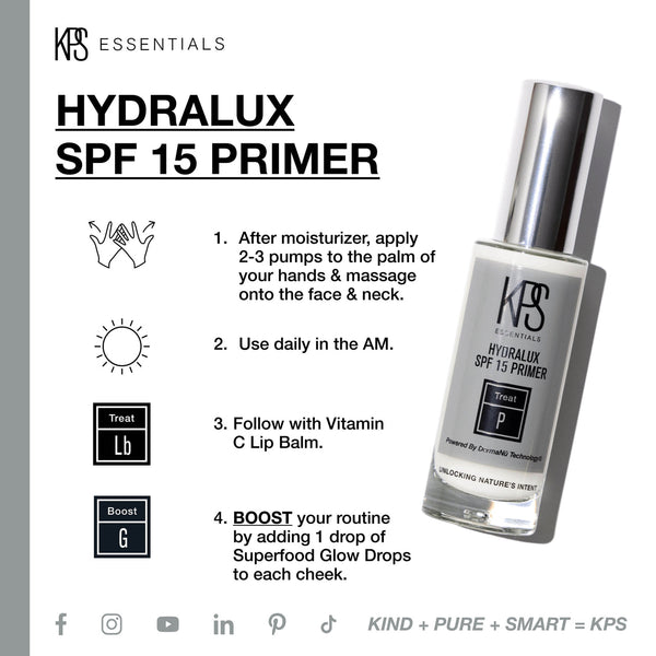 Hydralux SPF 15 Primer | Kindness Powered Skincare