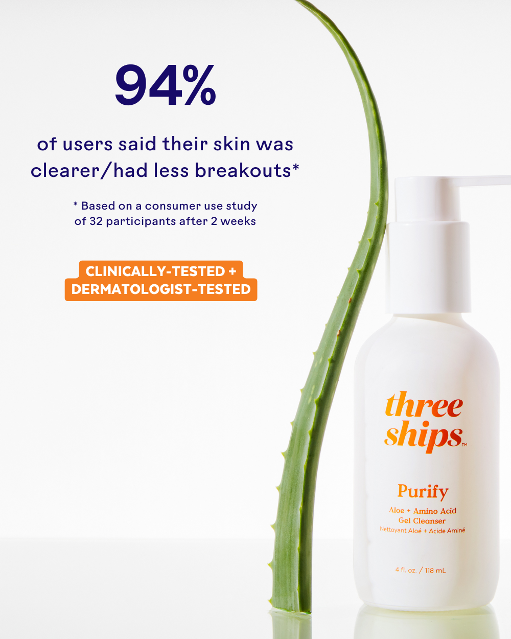 Purify Aloe + Amino Acid Gel Cleanser | Three Ships