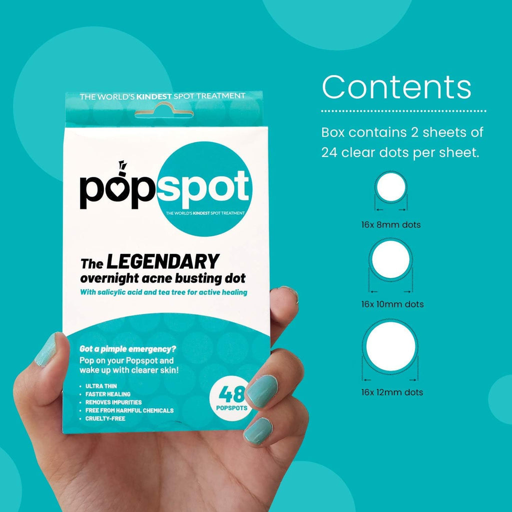 Popspot Spot Treatment - Acne & Pimple Remover Dot (48 Pack) | Popmask