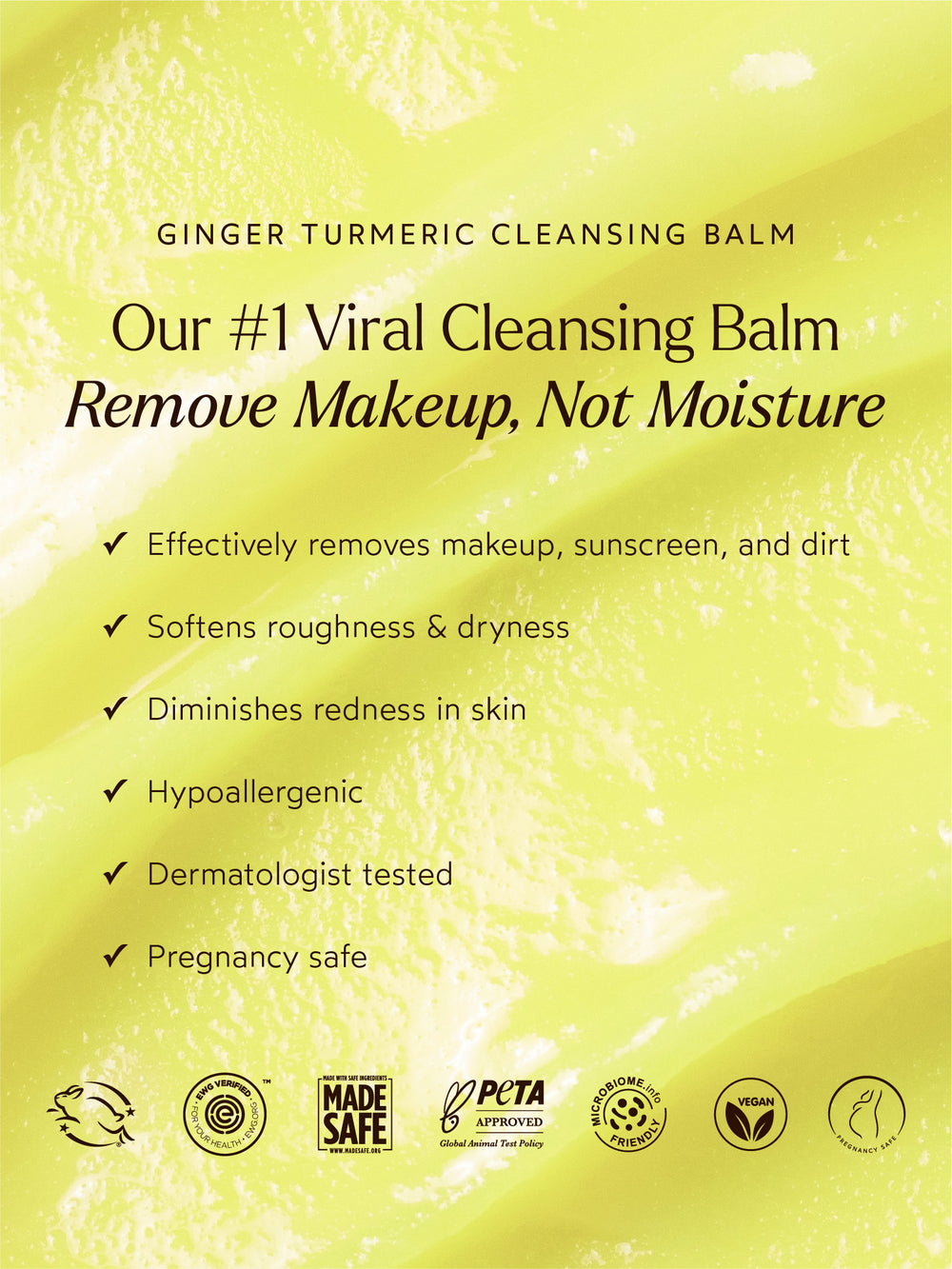 Ginger Turmeric Cleansing Balm | True Botanicals in a brown jar with black lid, featuring calming skincare for a gentle cleansing routine and recognized as a 2025 beauty editors pick.