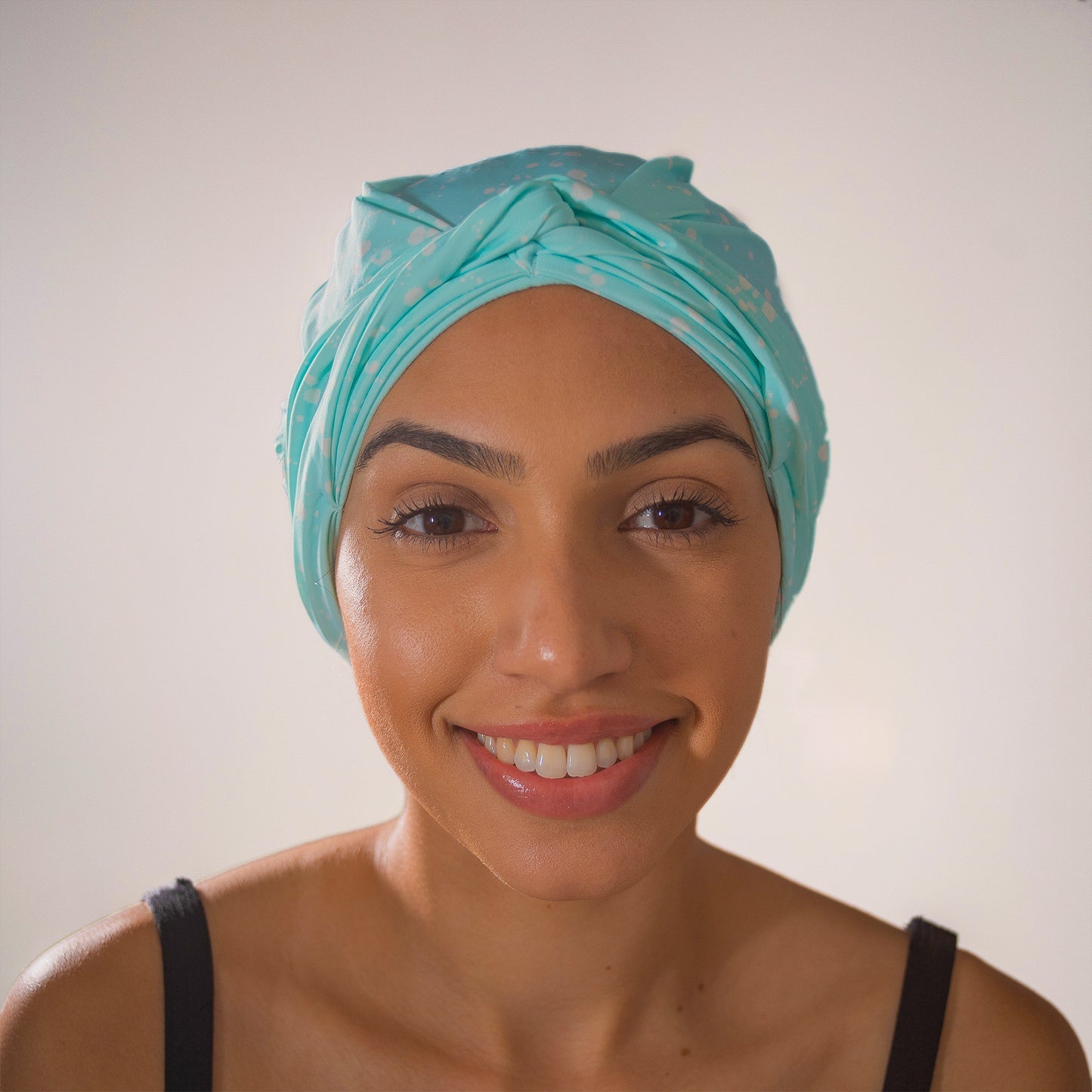 Hair Turban in Mint Splatter | D'Hair