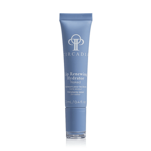 Blue tube of Lip Renewing Hydrator - Naked | Circadia, a skincare product designed to provide hydration and renewal for lips in a scent-free formula.