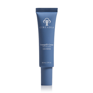 Tube of Tranquili-Cream | Circadia calming lotion in a sleek blue container, designed for soothing skincare and promoting wellness.