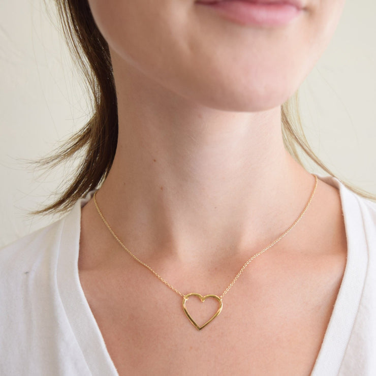 Follow Your Heart Silhouette Necklace (Small / Gold) | Love You More