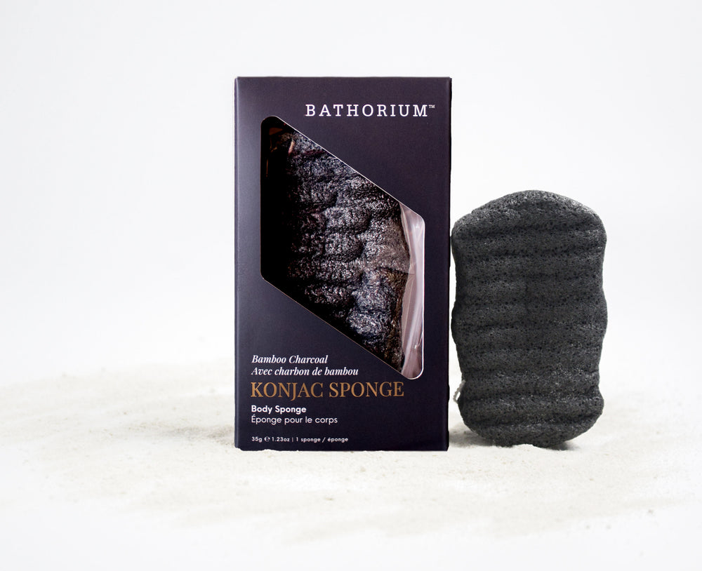 Konjac Bamboo Charcoal Body Sponge | Bathorium