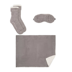 3pc Women's Sherpa Lined Cozy Waffle Set | Lemon