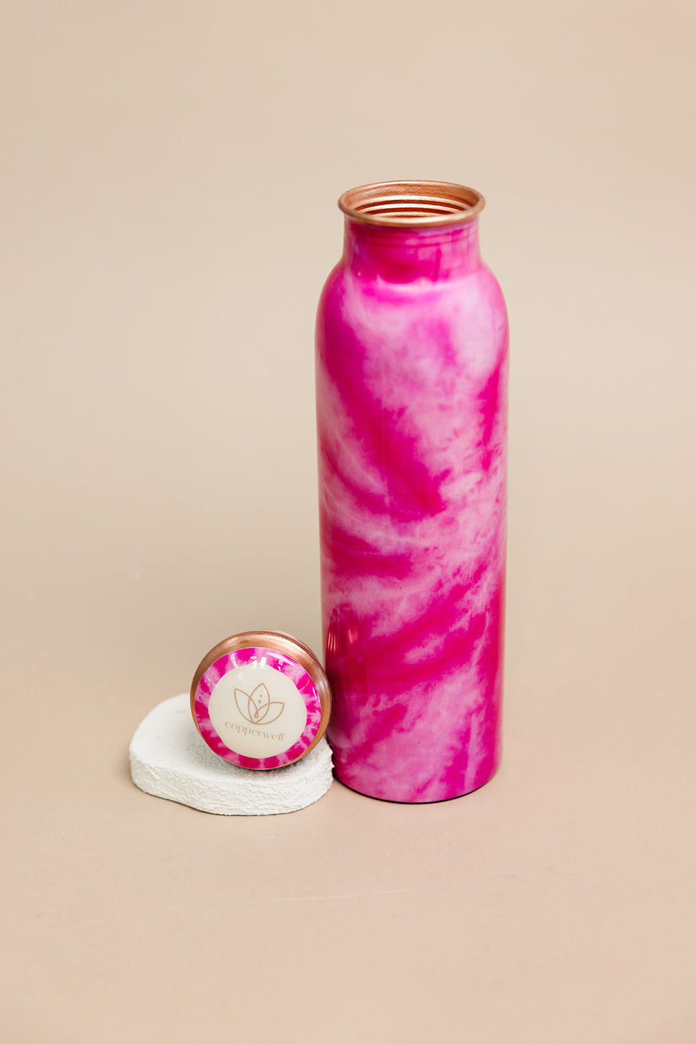 Pink Tie-Dye Copper Bottle (34oz) | Lucky Owl