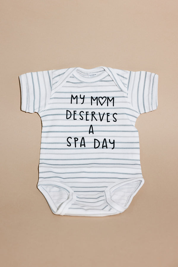 Mom Deserves A Spa Day Baby Onesie | Lucky Owl