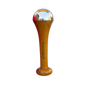 Kansa Wand Face | Shankara wooden facial massage tool with a rounded metallic tip designed for skincare and wellness routines.