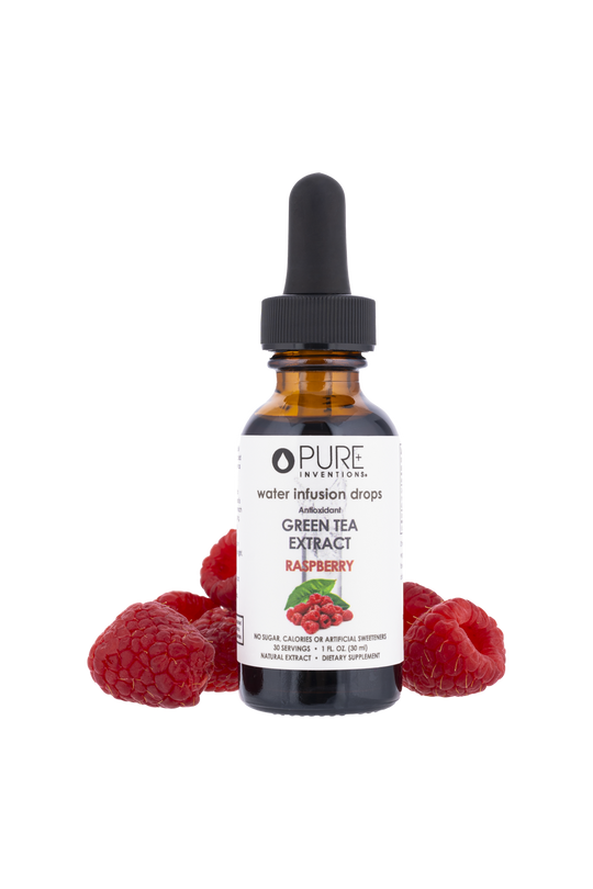 Antioxidant Green Tea Extract Water Infusion Drops - Raspberry | Pure Inventions