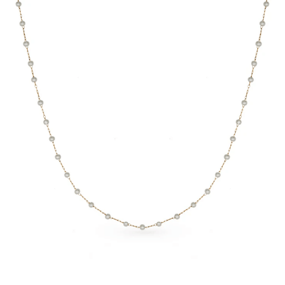Dainty Pearl Short GG Gold Necklace | Love You More
