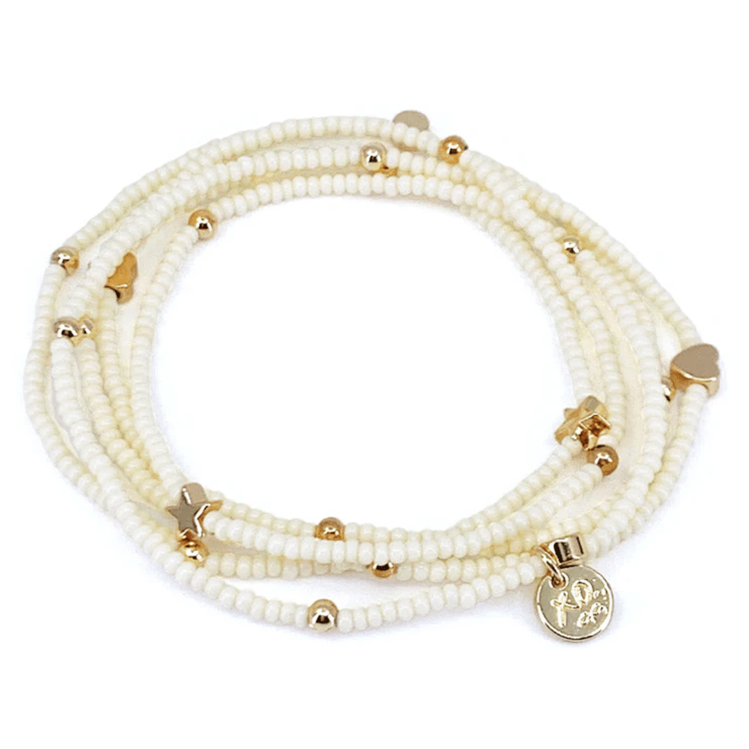 Wonder Wrap Bracelet (White Pearl & Gold Multi) | Love You More