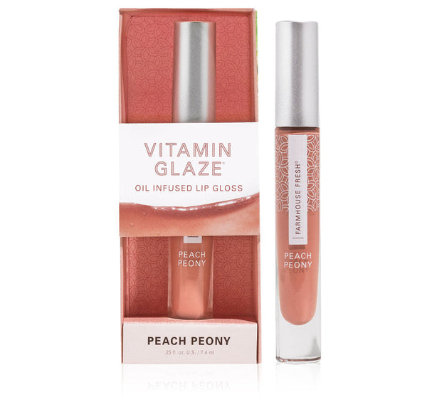 Vitamin Glaze® Oil Infused Lip Gloss – Peach Peony | Farmhouse Fresh