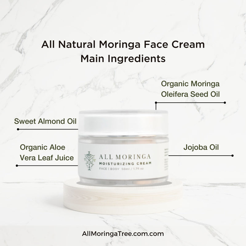 Premium All Natural Moringa Moisturizing Face Cream 1.7oz | All Moringa