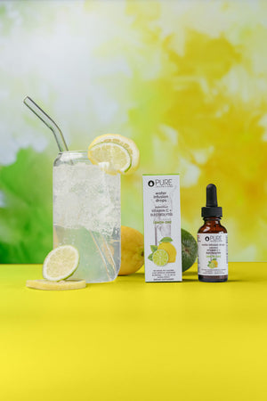 Vitamin C + Electrolytes Lemon-Lime Water Infusion Drops - 30 servings | Pure Inventions