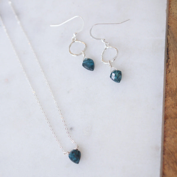 Insightful Teal Kyanite Sterling Silver Necklace | Liv & B