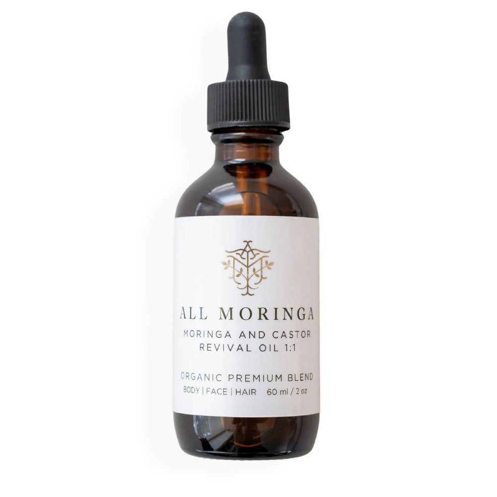 Premium Pure 100% All Natural Organic Moringa Oleifera Cold Press Seed Oil and Castor Oil 1:1 blend 2oz | All Moringa