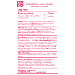 Clear Zinc SPF 50 Sunscreen | SolRX Sunscreen