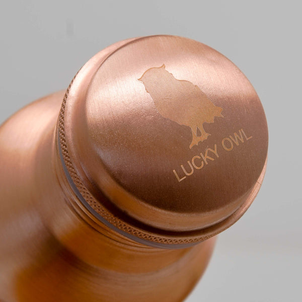 Hammered Copper Bottle (24oz) | Lucky Owl