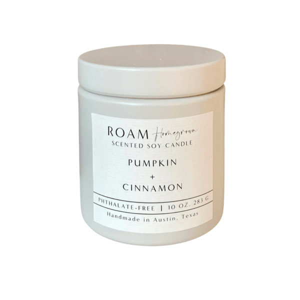 Pumpkin + Cinnamon 10 oz Soy Candle | ROAM Homegrown