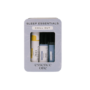 Sleep Essentials - "Chill Out" | Essence One set featuring wellness supplements and skincare products designed to promote relaxation and restful sleep.