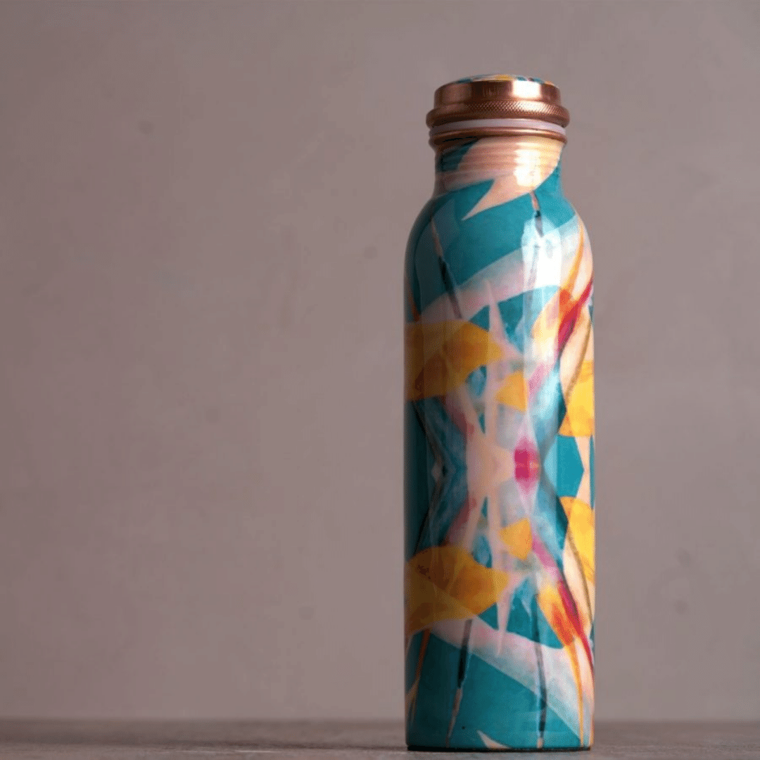 Bird of Paradise Full Wrap Print Copper Bottle (34oz) | Lucky Owl